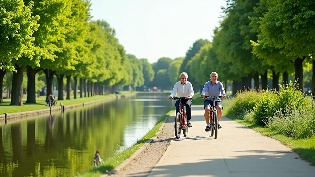 Citadelpark in Gent met waterkanaal en groene oevers op een zonnige dag