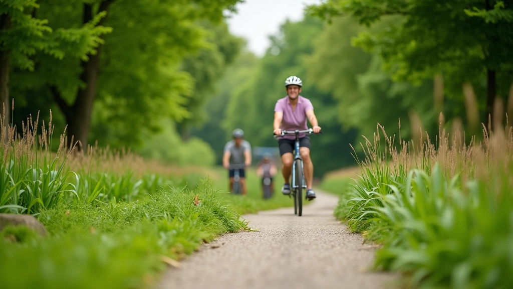 Fietsers op een kanaalpad langs rietkragen en waterplanten in Gent